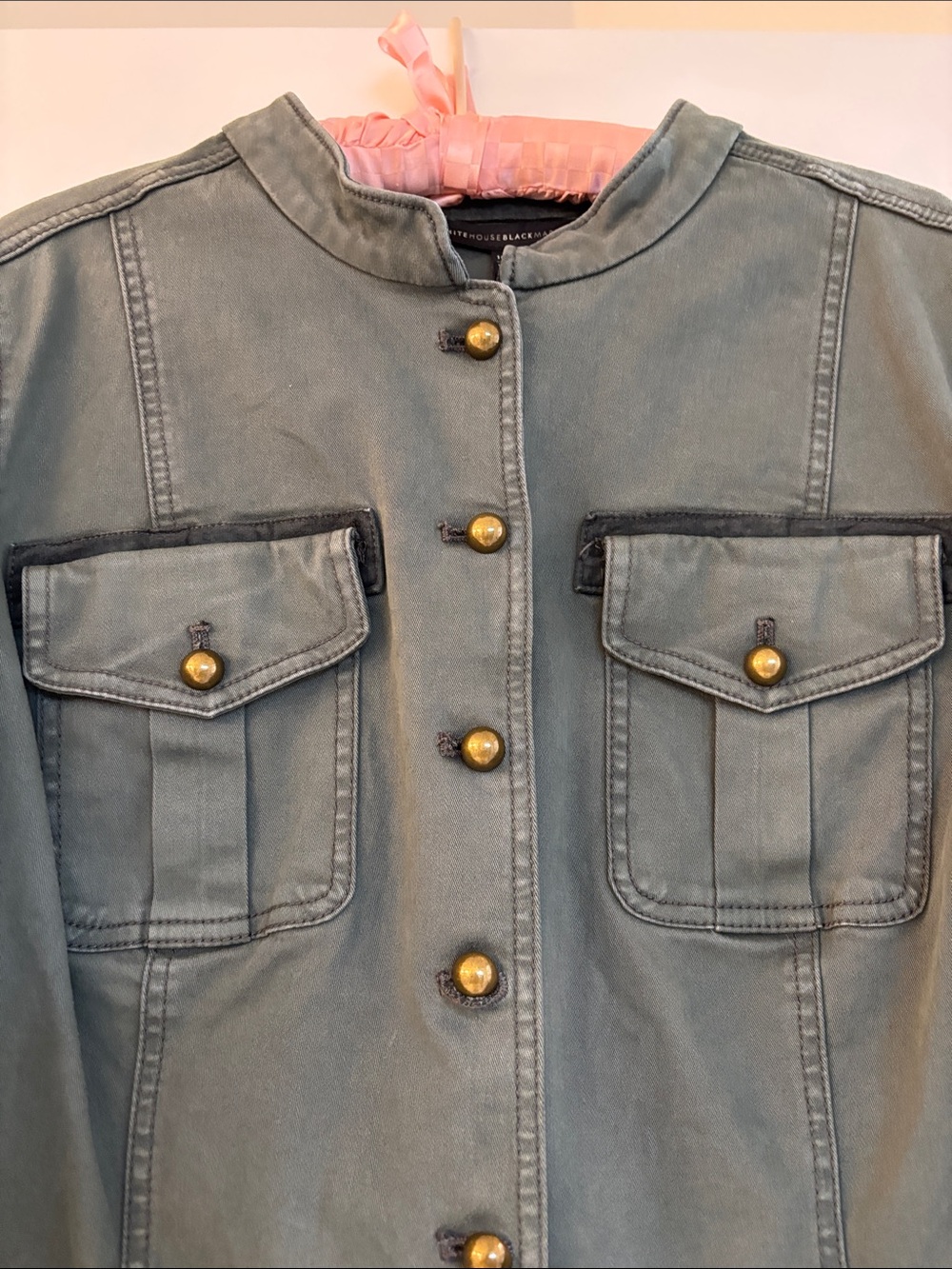 WHBM Military -Inspired Women's Jacket in Sage Green - Picture 2 of 4